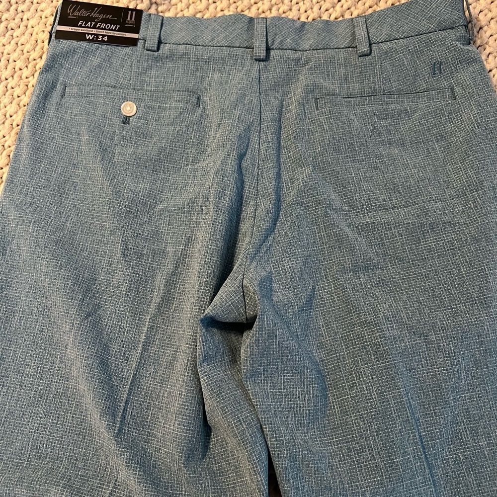 Walter Hagen Blue Flat Front Shorts - Picture 3 of 4